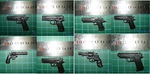 Set of 8 1/6 Scale Hot pistol hand gun QSZ92 II M1935 357 Colt Python M92F Toys