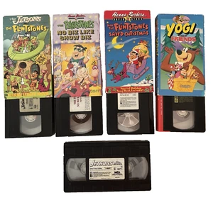 VHS Jetsons Flintstones Yogi Hanna-Barbera LOT OF 5 Cartoons Movie 1989-93 - Picture 1 of 4