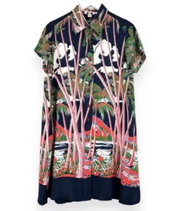 Woman's Kona Bay Diamond Head Aloha Hawaiian Shirt Dress Spooner Sun Surf Kahala - Picture 1 of 14