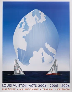 Affiche originale, raid, Louis Vuitton ACTS, spinaker, bateau, voilier, 2006 - Photo 1/4