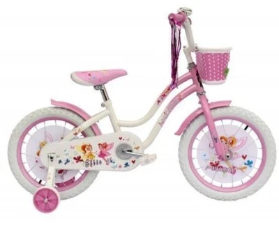 16" Adjustable Girl Kids Bike with Training Wheels, Basket & Bell Gift Bicycle - Image 1 of 4