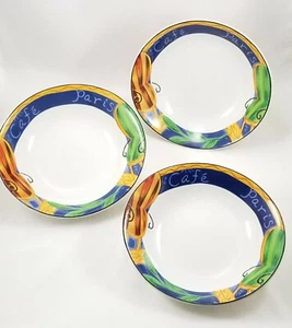 Set of 3 CAFE PARIS by Sango 7.75" Oval Coupe Soup Salad Serving Bowls 4914 - Bild 1 von 11