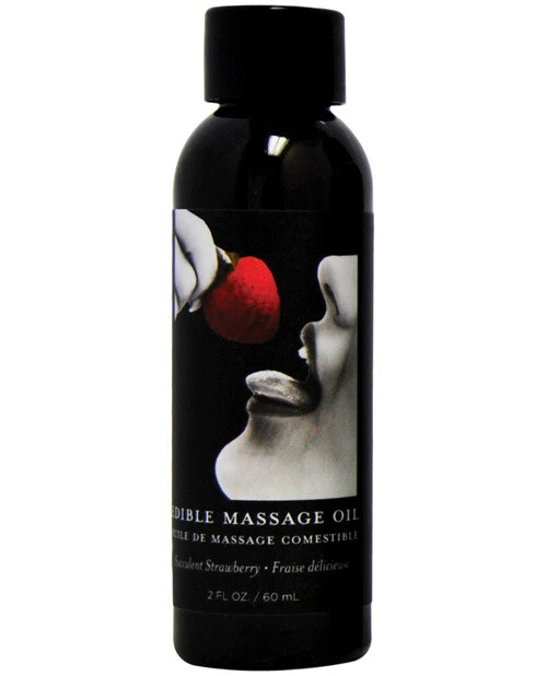 Earthly Body Edible Massage Oil Succulent Strawberry Flavored - 2 oz - Image 1 of 1