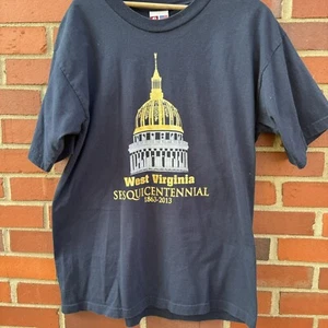 West Virginia WV Sesquicentennial 150th Gold Dome Shirt 2013 Bayside USA Large - Picture 1 of 3