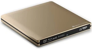 techPulse120 Externo UHD 4k M-Disc USB 3.0 USB-C Oro Unidad Grabadora Blu-ray - Imagen 1 de 7