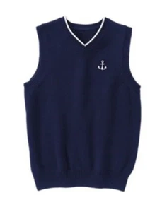 GYMBOREE PICTURE DAY NAVY w/ ANCHOR SWEATER VEST 4 5 6 7 8 NWT - Picture 1 of 1