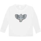 Happy Elephant Face Childrens  Kids Long Sleeve Cotton T Shirts Kl040840