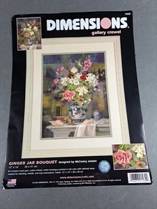 Crewel Dimensions 2002 Gallery Kit Ginger Jar Bouquet Kit #1532 McCreary Jordan - Foto 1 di 12