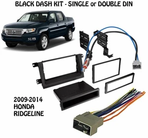 BLACK DASH KIT Single & DDIN Fits HONDA RIDGELINE Radio Harness Antenna Wire Kit - Bild 1 von 1