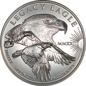 1 oz Silver Coin 2023 Cook Islands Legacy Eagle $1 Mint Capsule BU .9999 Fine - Picture 1 of 2