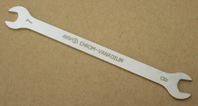 AMF 51391 Thin double open-ended spanner, 2mm thick, 7 x 8mm, 125mm long