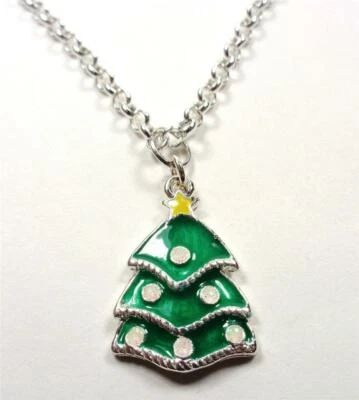 COLLAR COLGANTE PLAYA MODA VACACIONES ÁRBOL DE NAVIDAD TONO PLATA RODIO Foto 1 de 4