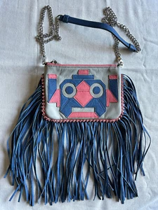NEW SASS & BIDE *Roboto* Leather w Fringe & Chain Strap Evening Cross Body Bag - Picture 1 of 15