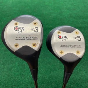 Covix 514 3 & 5 Wood Set True Ace Graphite Regular Flex Shafts Nice grips RH - Picture 1 of 8