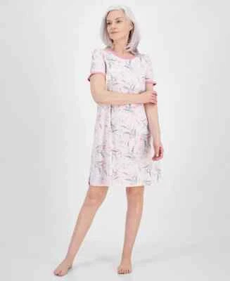 Camisón Charter Club Talla XS Manga Corta Cuello Redondo Dormir Del Garden Rosa Foto 1 de 4