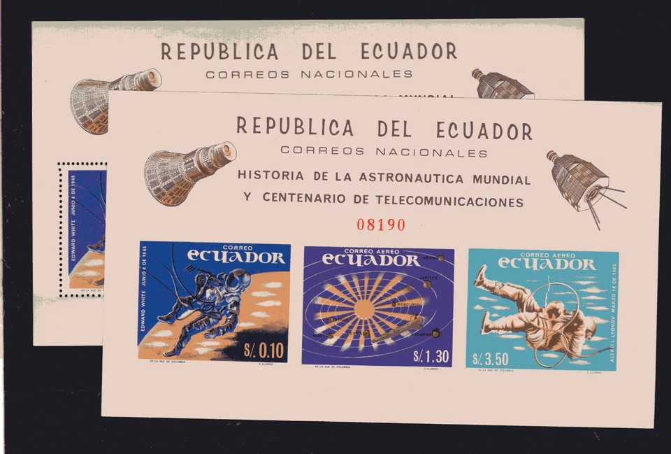 SPACE - KOSMOS - ECUADOR, MI # BL 18/19, MNH, VF - Image 1 of 1