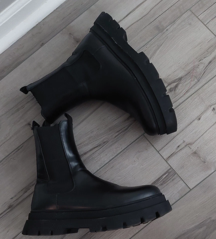 Faux Leather Hi Cleated Chelsea Boots - Image 1 of 4