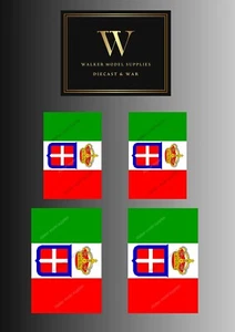 1:16 Scala WW2 Italiano Bandiere Su 100% Cotton.model/Diorama Militare Set 2 - Picture 1 of 2