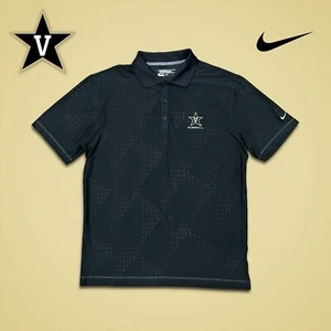 Nike Vanderbilt Baseball Team Issued Chain Link Pattern Polo Tiger Woods Sz M - Picture 1 of 7