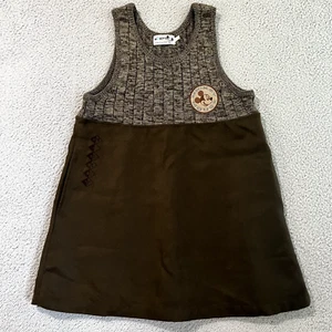 Mickey's Collection H.K. Asia Vintage Girls Brown Tank Dress Size *M 8-10 - Picture 1 of 8