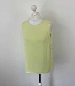 Ted Baker Alys Contrast Top Lemon Yellow Layered Sz 3 (12 UK) Ladies Vest Cami - Picture 1 of 10