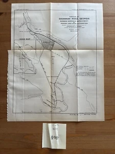 1915 Savannah River Augusta Georgia Army Engineering Sketch Index Map Diagram - Picture 1 of 3