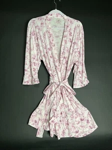 Bata Laura Ashley Mujer Rosa Blanco Floral Envolvente Corbata Cintura XL - Imagen 1 de 4