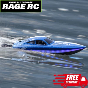 Rage RC LightWave Bateau Électrique Micro RTR Pool Racer Étang 2,4 GHz 2s Fun LED Bleu - Photo 1/3