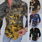 Button Down Shirts Floral Slim Fit Social Prom Attire Blouse Cardigan Casual