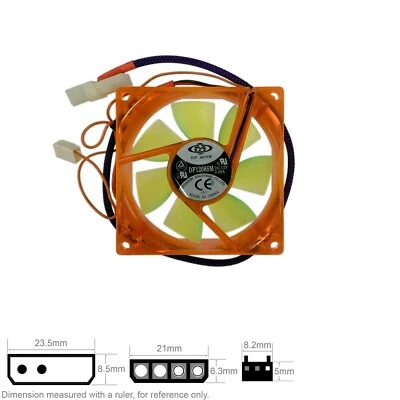 Fan Muffin Cooling DC 12V DC12V 12VDC  80mm 80x80x25 UV Reactive DF1208SM ORGN - Image 1 of 3