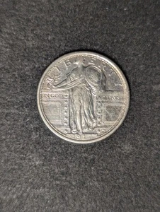 1917 Type I Philadelphia Mint Silver Standing Liberty Quarter AU - Picture 1 of 2