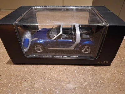 Kyosho - 1:18 Scale - Smart coupé roadster - Model Car - Blue - Dealer - Image 1 of 4