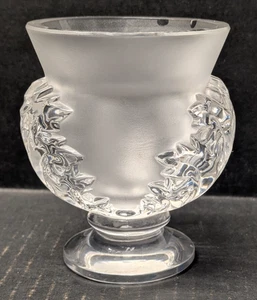 Vaso fiori cristallo 4,5" vintage firmato Lalique Saint Cloud Francia *Leggi* - Foto 1 di 8