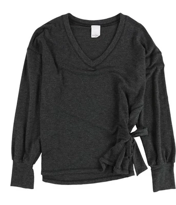 Project Social T Womens Side Tie Long Sleeve Pullover Sweater, Grey, Small - Image 1 of 2