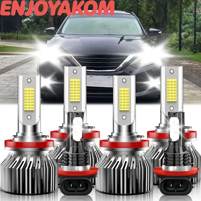 Para Nissan Altima 2007-2018 Bombilla Faro LED Luz Alta Baja + Faro Antiniebla 6000K Foto 1 de 4