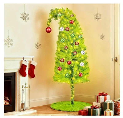 5.2ft Grinch Christmas Tree with 25 Ball Ornaments - Artificial Whimsical Christ - Image 1 of 4