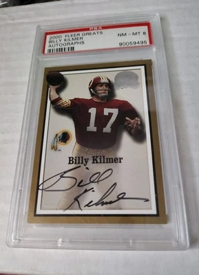 Billy Kilmer AUTO  2000 Fleer Greats  PSA 8 NM-MT Redskins Autograph  - Image 1 of 2