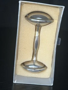 Vintage Antique Silver Plated Baby Dumbbell Rattle. B-3 - Picture 1 of 7
