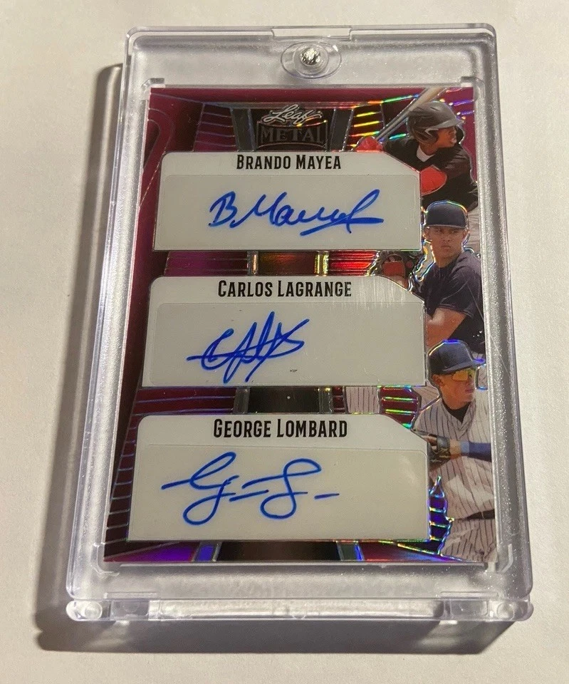 2023 Leaf Metal Triple Pink Prismatic /7 George Lombard/Mayea/Lagrange Auto - Image 1 of 2