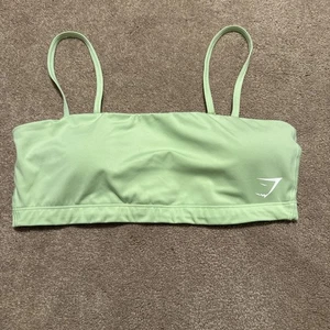 Gymshark Bandeau Sports Bra Light Green Sz Large Padded - Picture 1 of 5