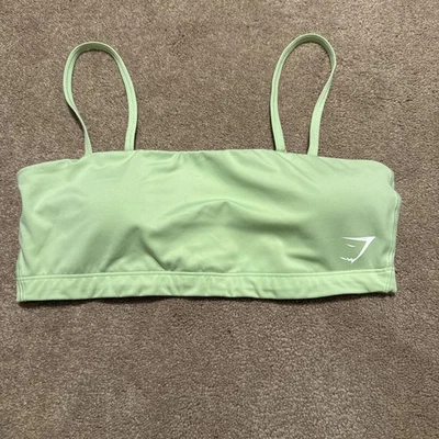 Sujetador deportivo Gymshark Bandeau verde claro talla grande acolchado Foto 1 de 4