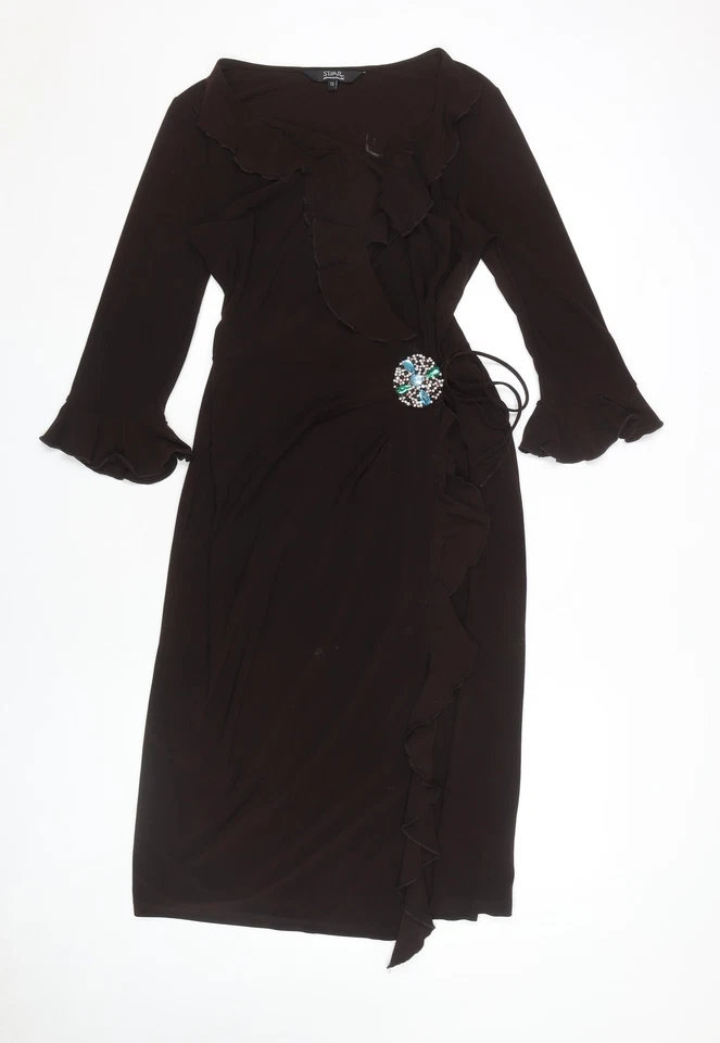 Star by Julien Macdonald Women's Brown Midi Wrap Dress - Image 1 of 4