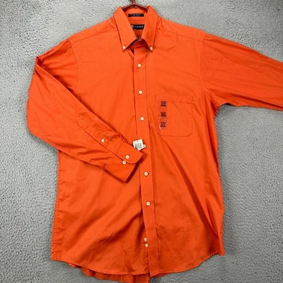 Chaps Shirt Dress Mens Medium 15-15.5 32-33 Orange Button Down Formal Pocket NEW - Image 1 of 4