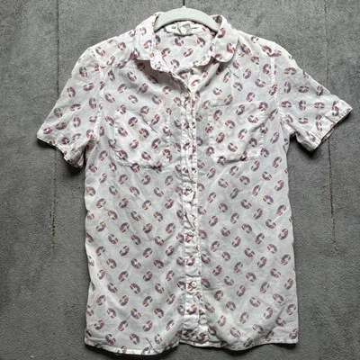 Camisa Salvatore Ferragamo Gráfica Algodón Mujer 42 EE. UU. 6 Top Blusa Manga Corta Foto 1 de 4