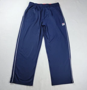 Vintage FILA Sport Track Pants Men's Size Large Blue Wide Leg Baggy Zip Ankles - Picture 1 of 16