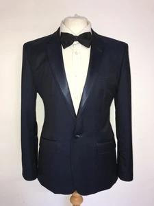 TED BAKER - Slim Fit BLUE WOOL & MOHAIR DINNER SUIT - 40 Reg - W32 L29 - TUXEDO - Picture 1 of 11