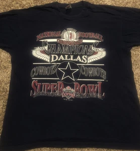 Dallas Cowboys NFC Champions Super Bowl XXVII 1992 Vintage T-Shirt (XL) NFL 90's - Picture 1 of 4