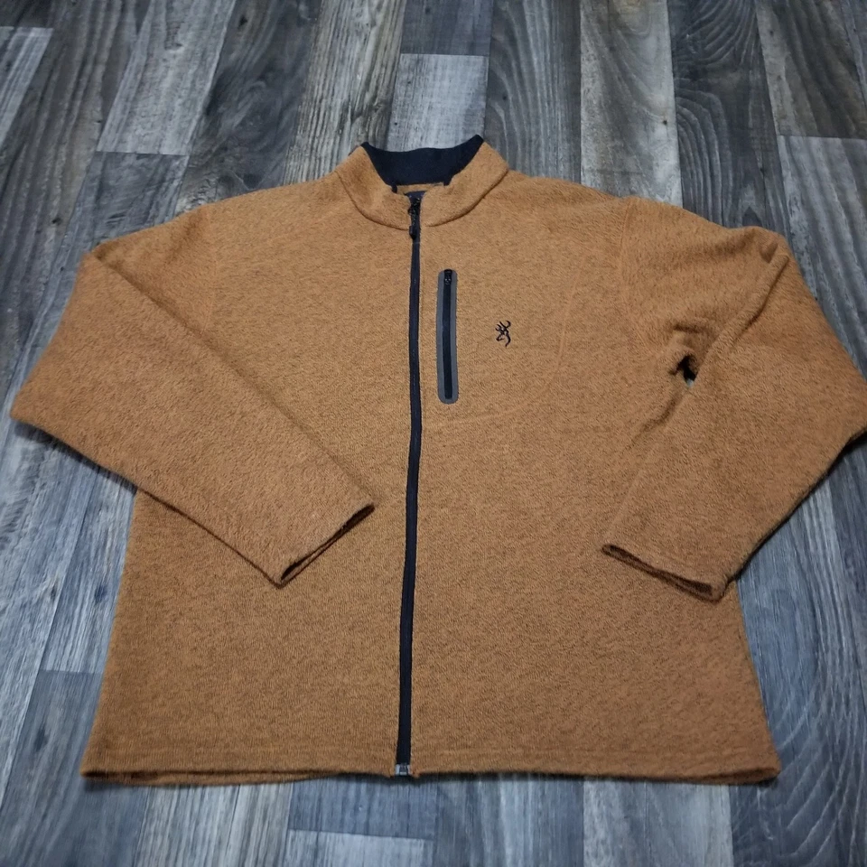 Suéter Browning Para Hombre Polar Cremallera Completa Marrón Jaspeado Color XL Exterior Informal Foto 1 de 4