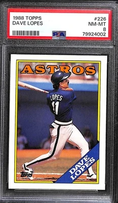 1988 TOPPS #226 DAVE LOPES PSA 8 NM-MT 79924002  - Image 1 of 3