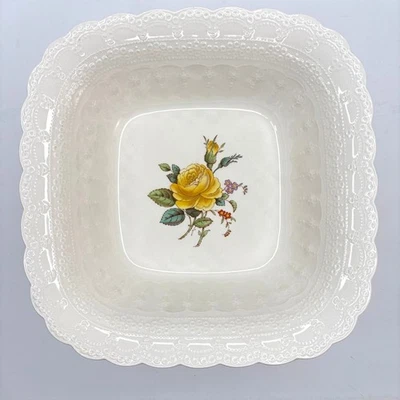 9" Square Vegetable Bowl Billingsley Rose Yellow (Jewel) by Spode - Image 1 of 4